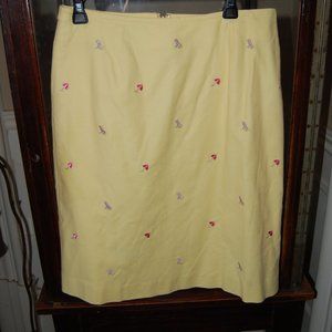Brooks Brothers Yellow Cotton Pique Skirt